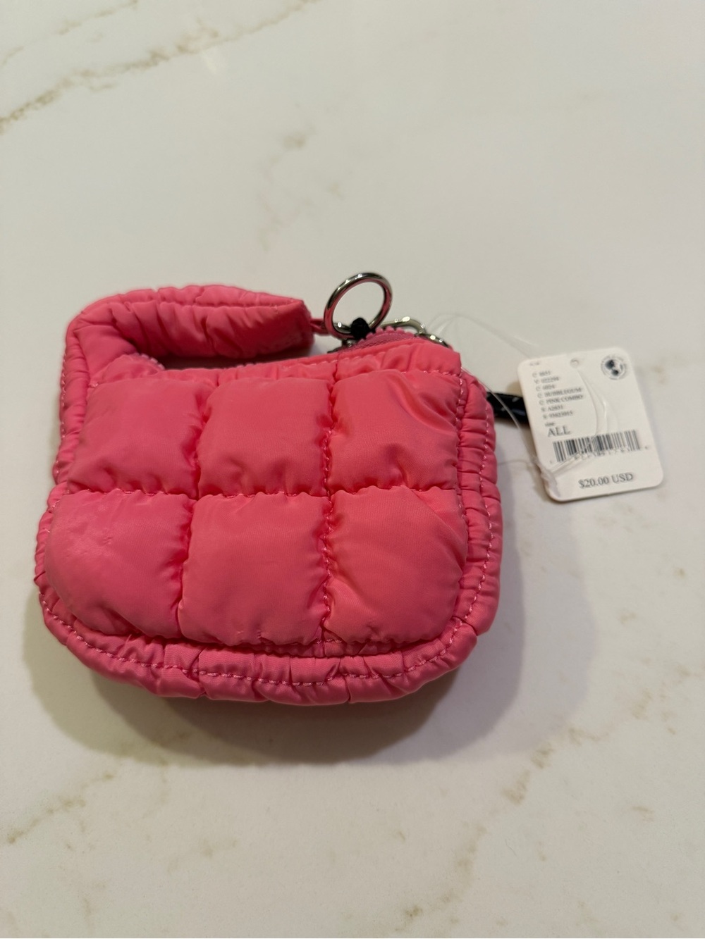 Free People Pink Quilted Mini Wristlet Card Case - Picture 2 of 6